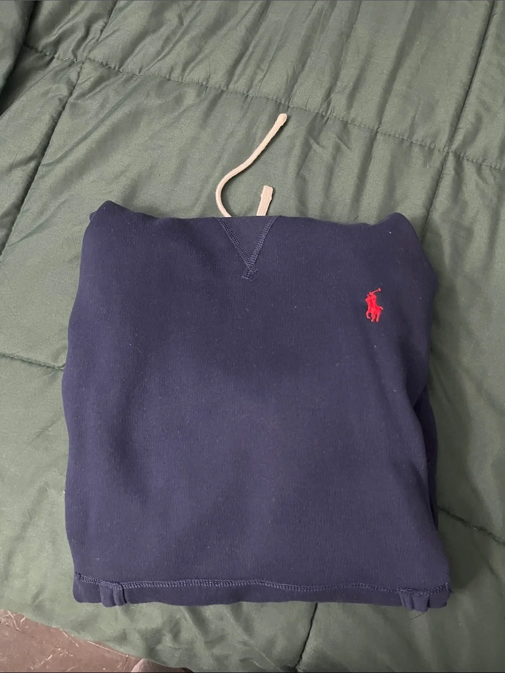 Polo by Ralph Lauren Navy Crewneck with Red Pony Embroidery